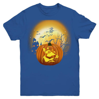Pumpkin Cow Halloween Human Costume Youth-Youth Shirt-Youth T-Shirt-Royal