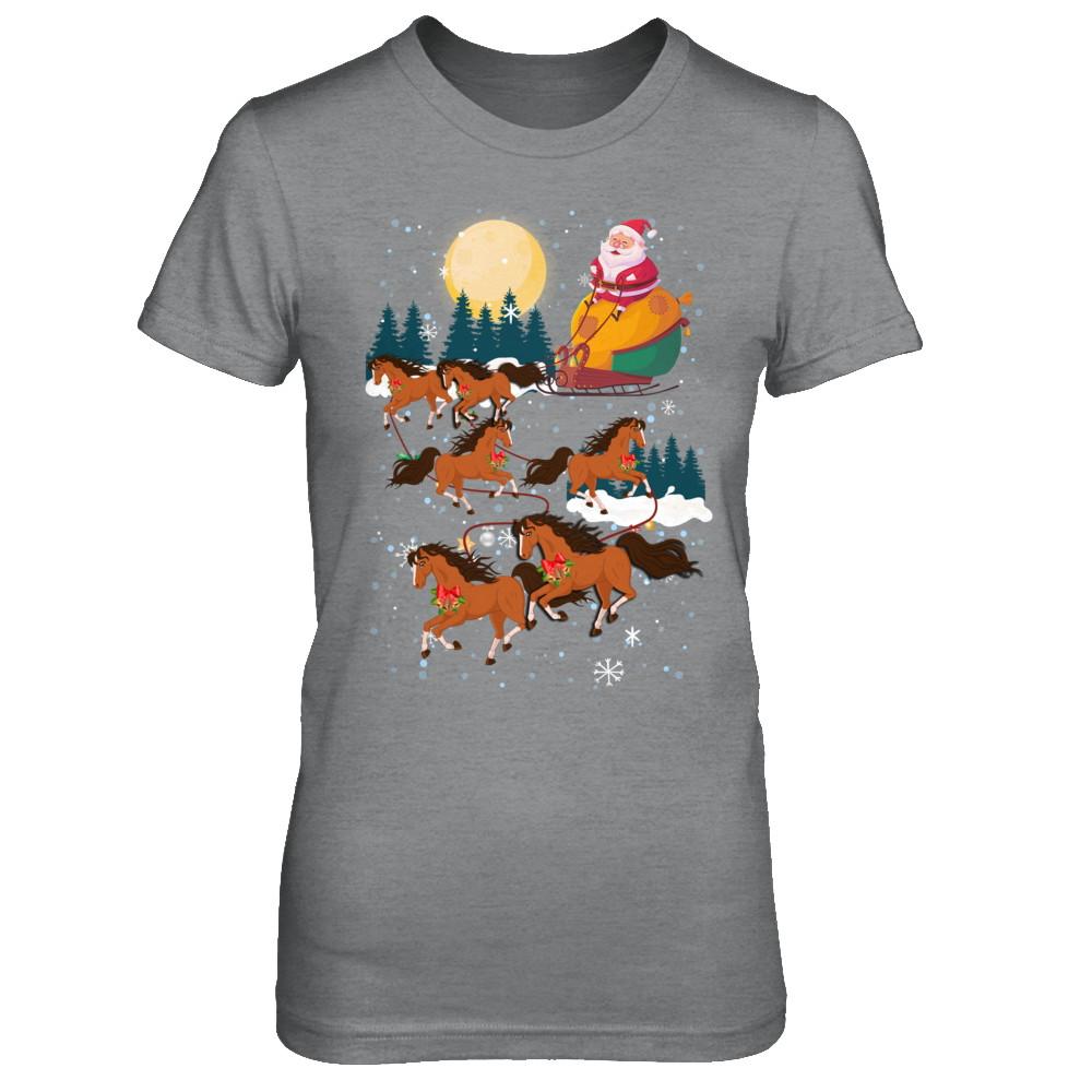 Funny Christmas Horse Reindeer Lover Santa Gift-T-Shirt & Sweatshirt-Women's T-Shirt-Sport Grey