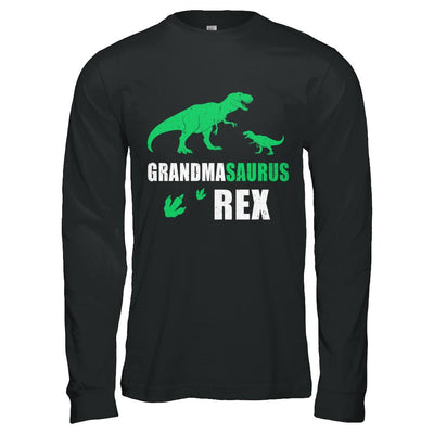 Dinosaur T-Rex Grandmasaurus Grandma Saurus Mothers Day-T-Shirt & Hoodie-Long Sleeve T-Shirt-Black