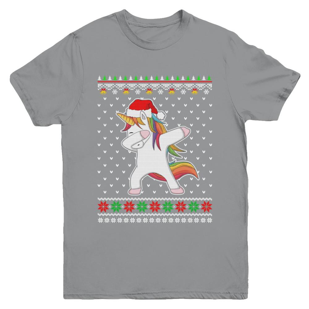 Dabbing Tangled Lights Ugly Christmas Sweater Girls Youth-Youth Shirt-Youth T-Shirt-Sport Grey