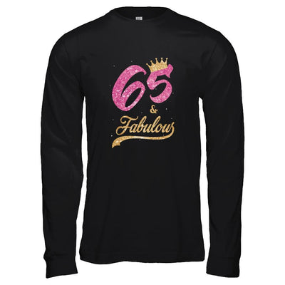 65 And Fabulous 1956 65th Birthday Gift-T-Shirt & Tank Top-Long Sleeve T-Shirt-Black