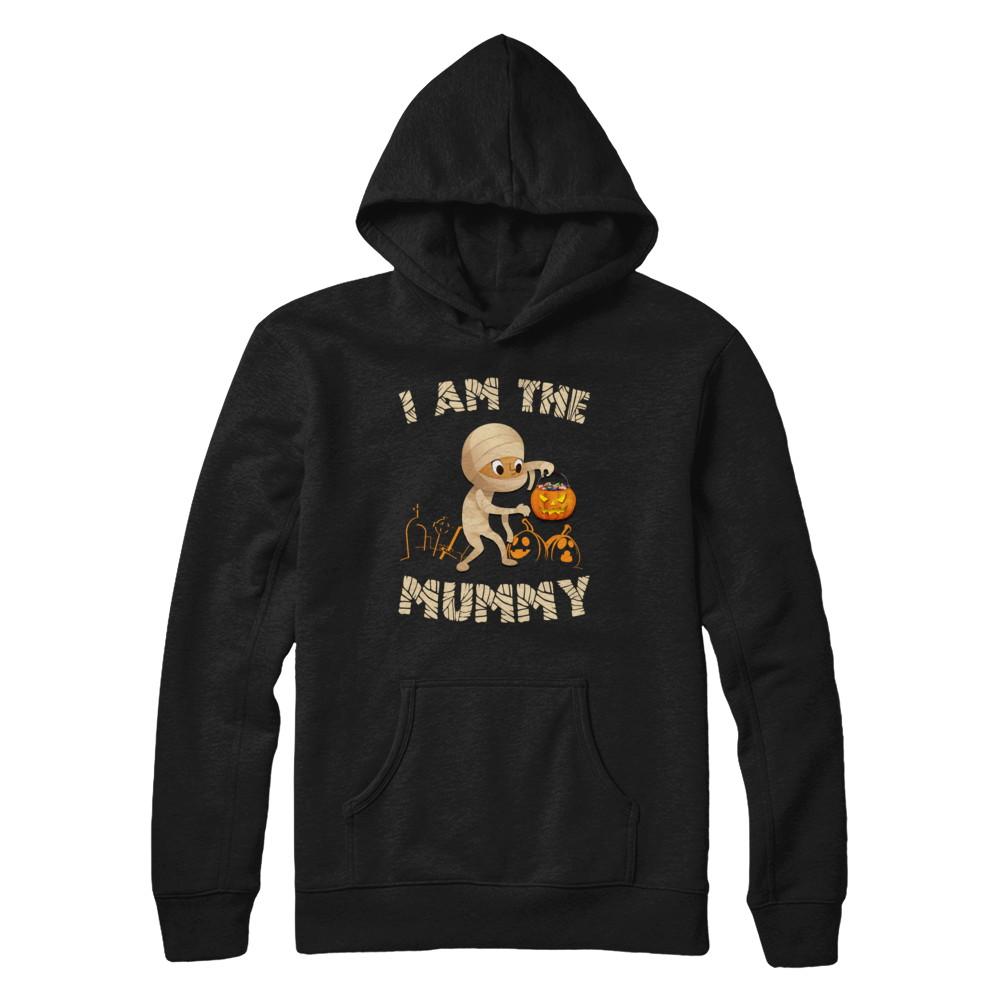 Matching Halloween Costume I Am The Mummy Mom-T-Shirt & Hoodie-Pullover Hoodie-Black