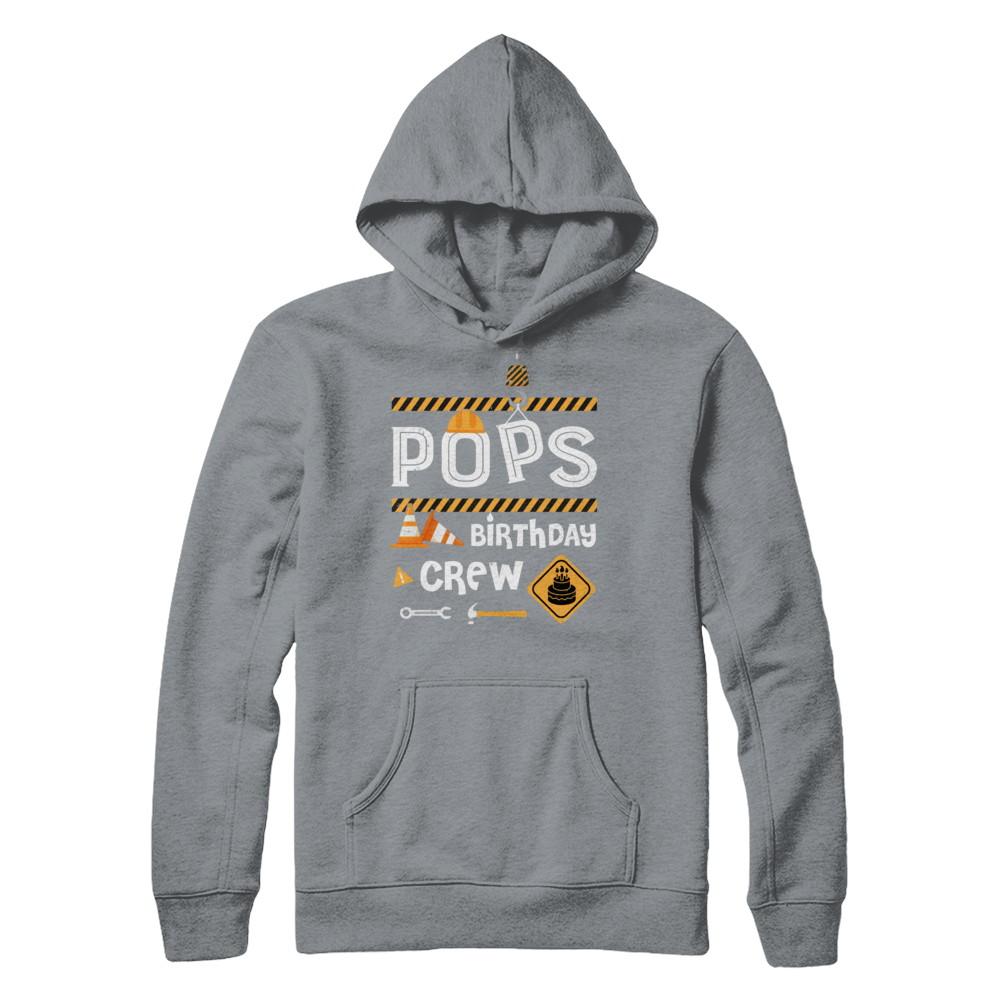 Pops Birthday Crew Construction Birthday Party Gift-T-Shirt & Hoodie-Pullover Hoodie-Light Steel