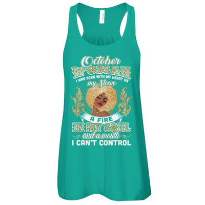 I'm An October Woman Funny Birthday-T-Shirt & Tank Top-Women's Flowy Racerback Tank-Kelly