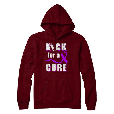 Kick For A Cure Soccer Alzheimers Pancreatic Lupus Awareness-T-Shirt & Hoodie-Pullover Hoodie-Maroon