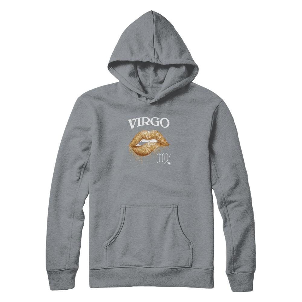 Virgo Zodiac August September Birthday Gift Golden Lipstick-T-Shirt & Tank Top-Pullover Hoodie-Light Steel