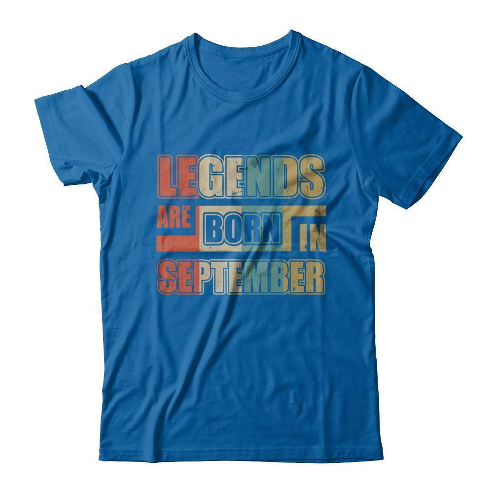Classic Vintage Legends Are Born In September Birthday-T-Shirt & Hoodie-Classic T-Shirt-Royal