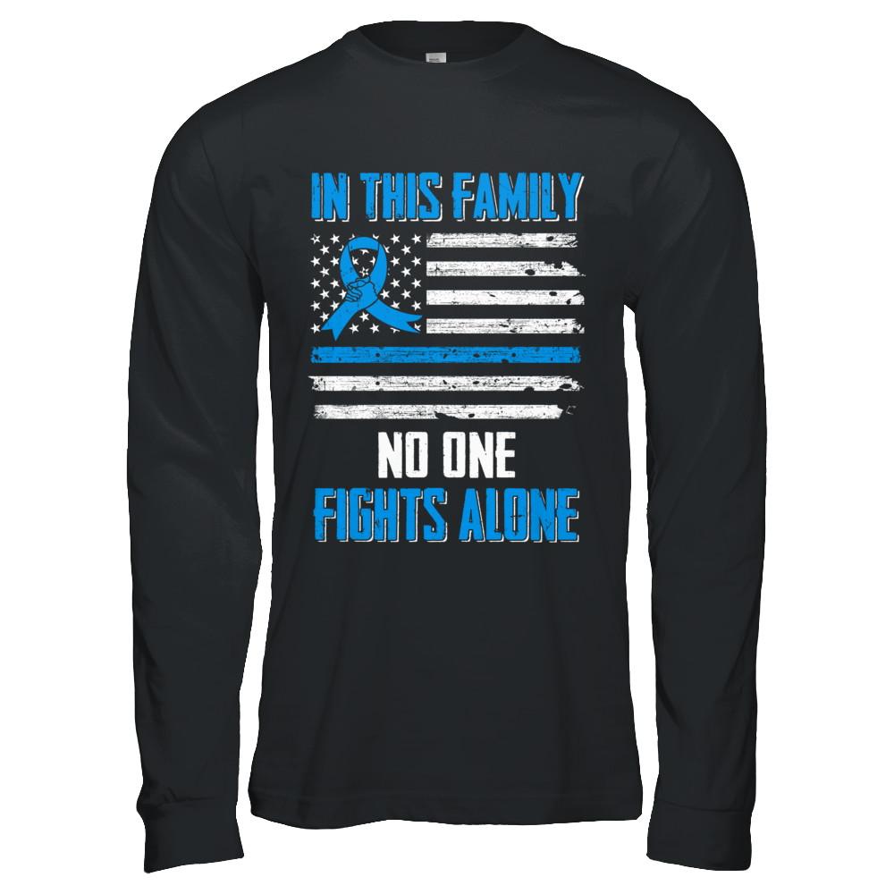 In This Family No One Fights Alone Prostate Cancer-T-Shirt & Hoodie-Long Sleeve T-Shirt-Black