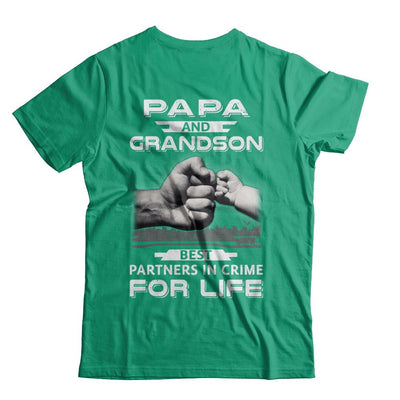 Papa And Grandson Best Partners In Crime For Life-T-Shirt & Hoodie-Classic T-Shirt-Kelly Green