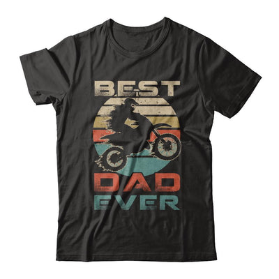 Vintage Best Motocross Dad Ever Gift Father's Day-T-Shirt & Hoodie-Classic T-Shirt-Black