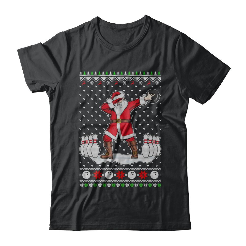 Dabbing Santa Claus Bowling Ugly Christmas Sweater