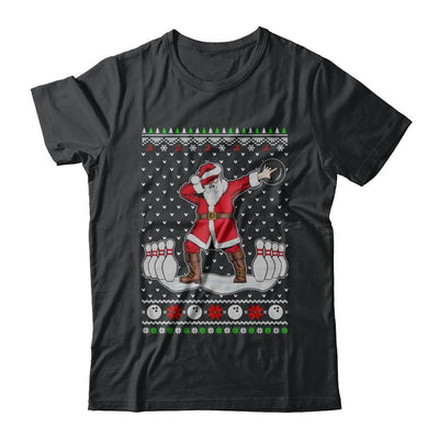 Dabbing Santa Claus Bowling Ugly Christmas Sweater-T-Shirt & Sweatshirt-Classic T-Shirt-Black