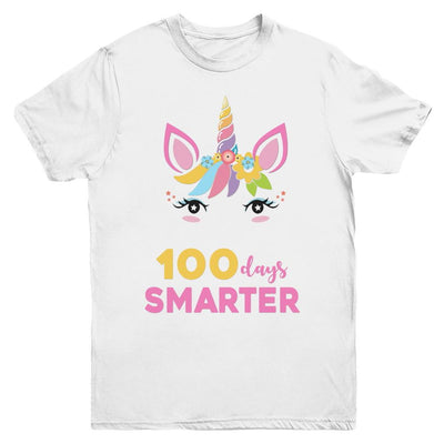 100 Days Smarter Of School Unicorn Girl Gifts Youth-Youth Shirt-Youth T-Shirt-White