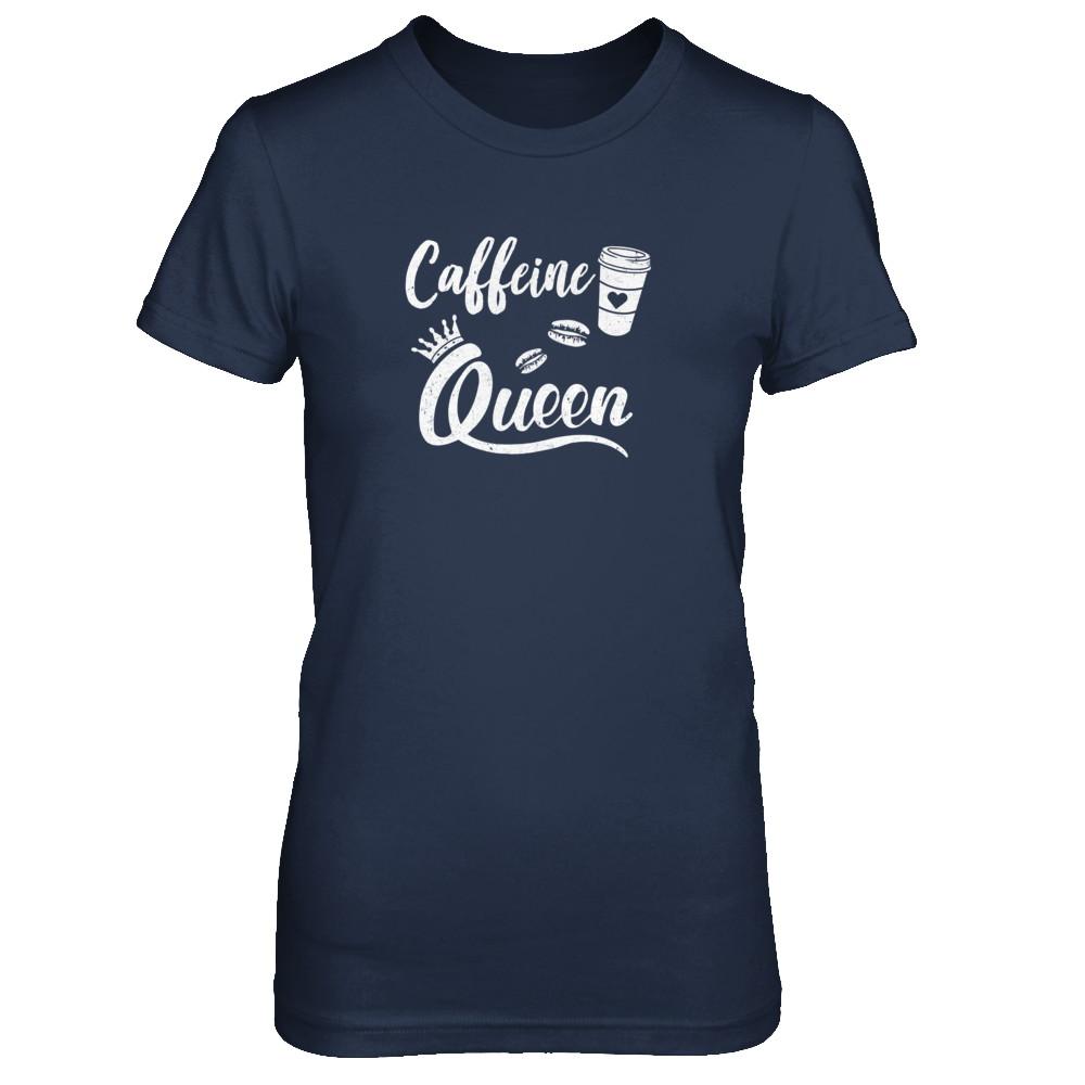 Caffeine Queen Coffee Queen Funny-T-Shirt & Tank Top-Women's T-Shirt-Navy