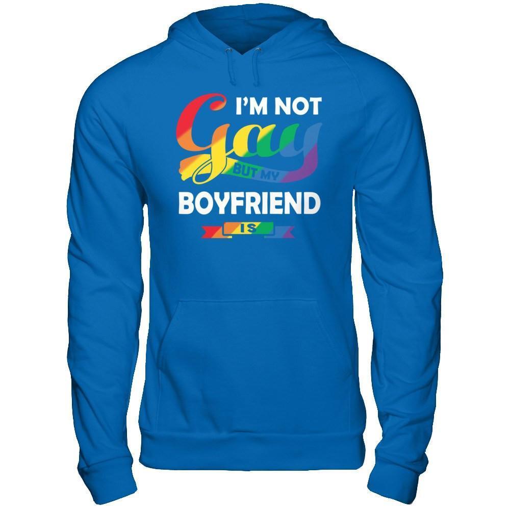 I'm Not Gay But My Boyfriend Is-T-Shirt & Hoodie-Pullover Hoodie-Royal