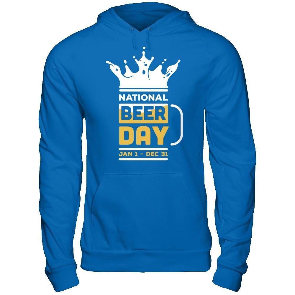 National Beer Day Jan 1 Dec 31-T-Shirt & Hoodie-Pullover Hoodie-Royal