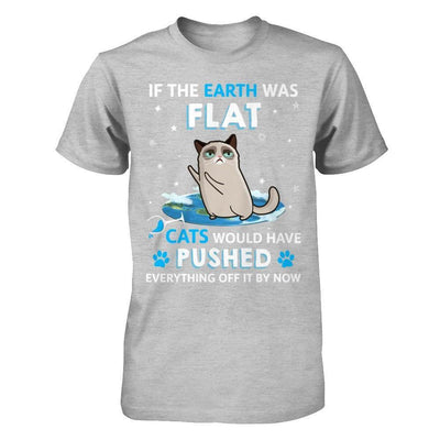 If The Earth Was Flat Cats Would Have Pushed Everything Off-T-Shirt & Hoodie-Premium T-Shirt-Heather Gray