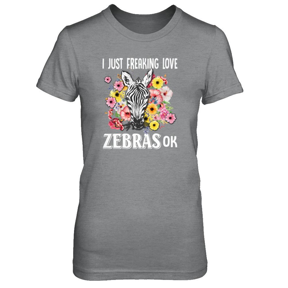 I Just Freaking Love Zebras-T-Shirt & Tank Top-Women's T-Shirt-Sport Grey