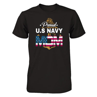 Proud US Navy Mom-T-Shirt & Hoodie-Premium T-Shirt-Black