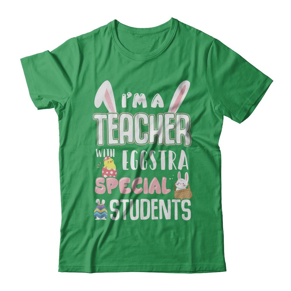 I'm A Teacher With Eggs Special Students Easter-T-Shirt & Hoodie-Premium T-Shirt-Kelly Green