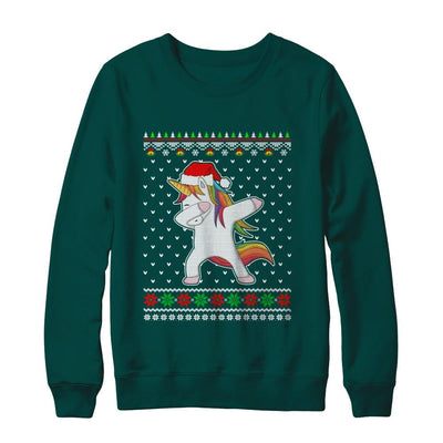 Dabbing Tangled Lights Ugly Christmas Sweater Girls-T-Shirt & Sweatshirt-Crewneck Sweatshirt-Deep Forest