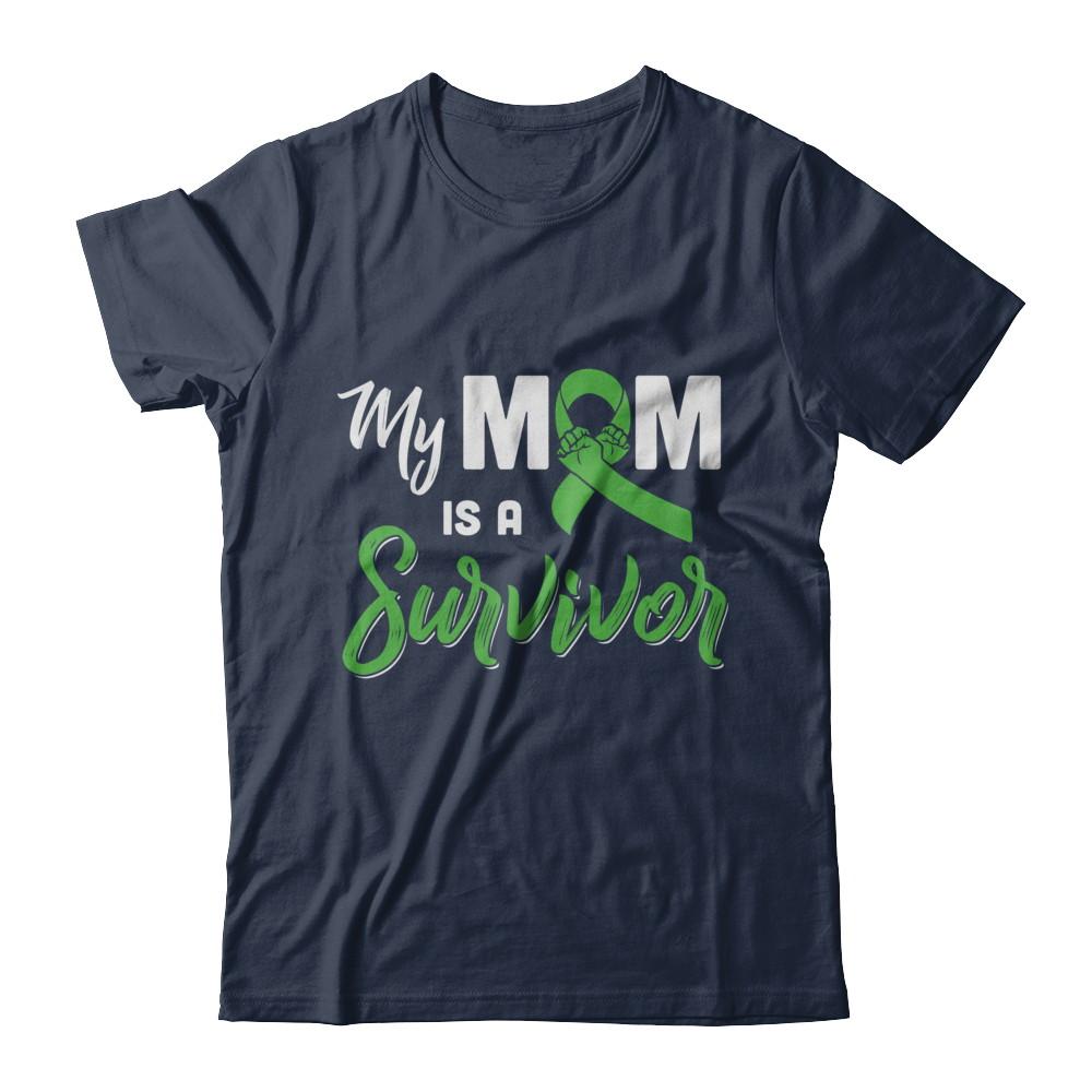 My Mom Is A Survivor Lymphoma Son Daughter-T-Shirt & Hoodie-Classic T-Shirt-Navy
