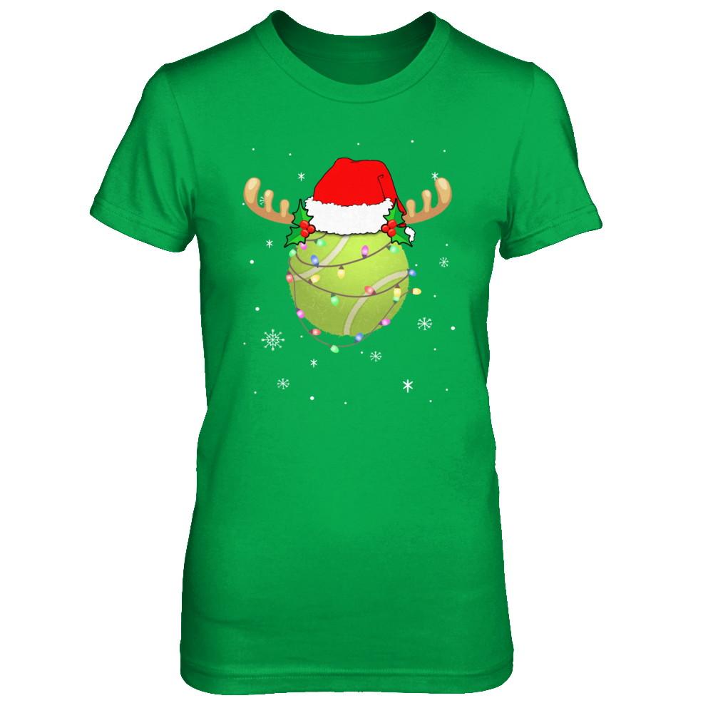 Santa Hat Tennis Reindeer Christmas Gifts-T-Shirt & Sweatshirt-Women's T-Shirt-Irish Green