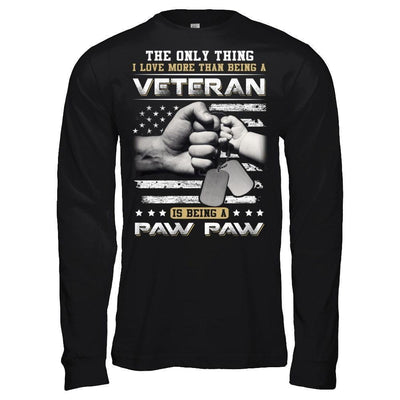 I Love More Than Being A Veteran Is Being A Paw Paw-T-Shirt & Hoodie-Long Sleeve T-Shirt-Black
