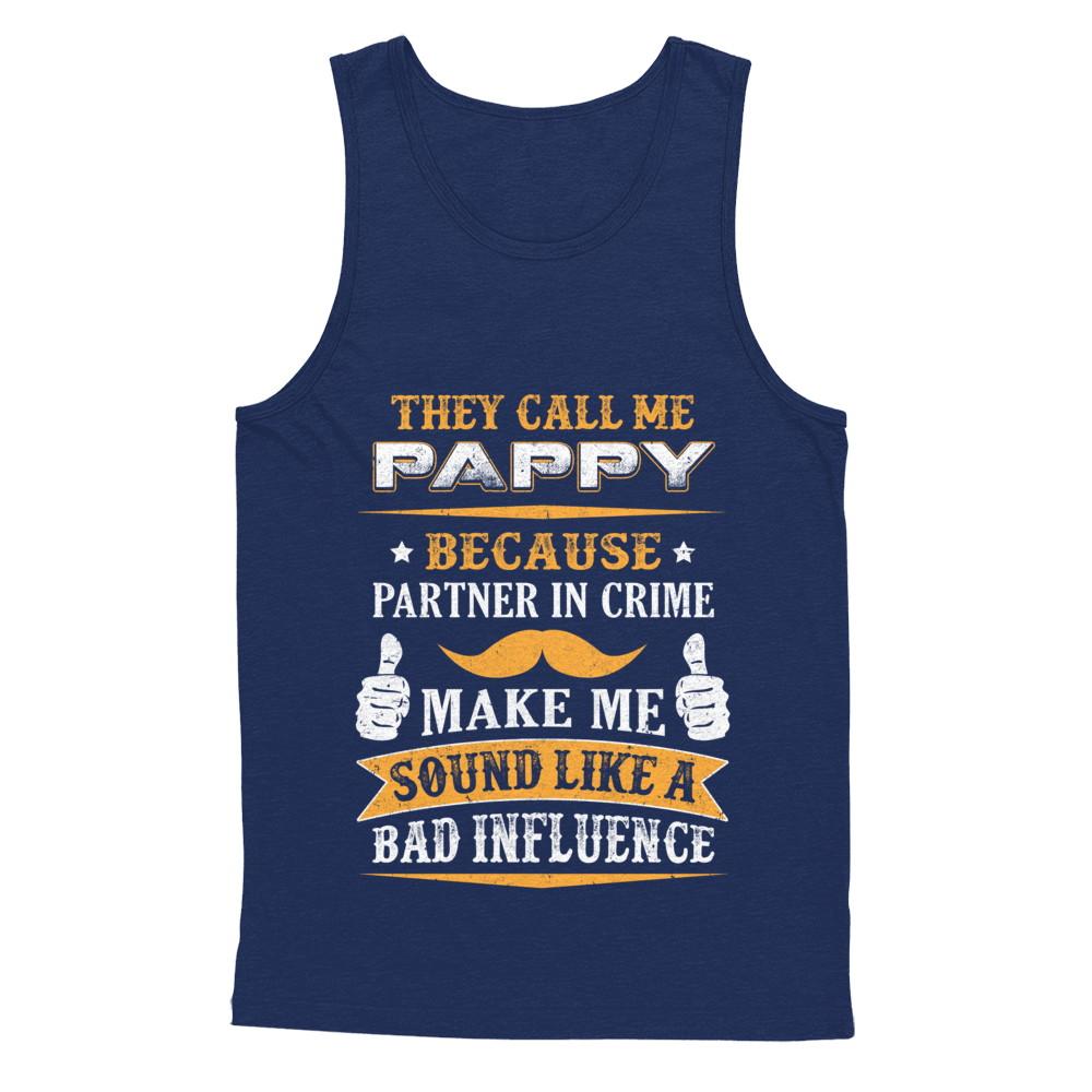 They Call Me Pappy Because Partner In Crime-T-Shirt & Hoodie-Unisex Tank-Navy