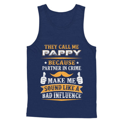 They Call Me Pappy Because Partner In Crime-T-Shirt & Hoodie-Unisex Tank-Navy