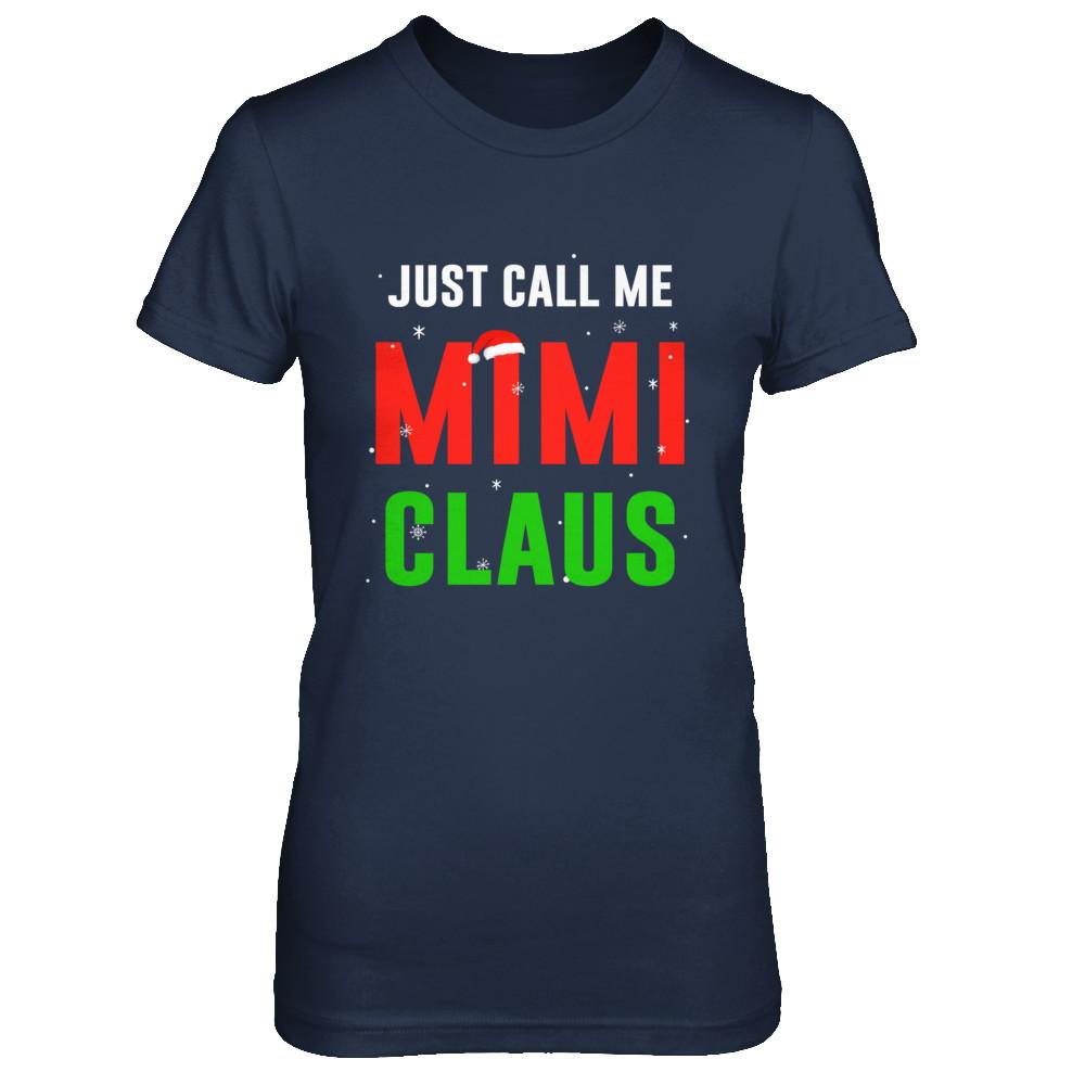 Santa Mimi Claus Matching Family Christmas Pajamas-T-Shirt & Sweatshirt-Women's T-Shirt-Navy