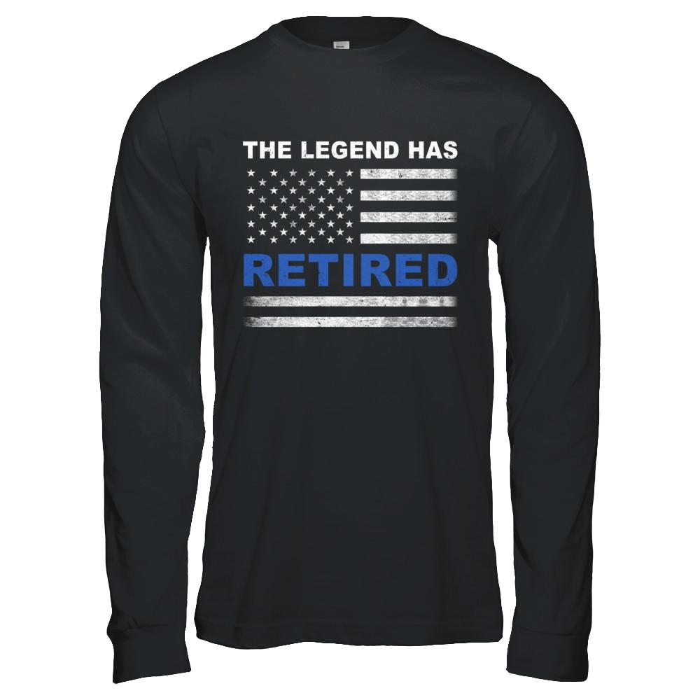 The Legend Has Retired Police Officer Retirement Gift-T-Shirt & Hoodie-Long Sleeve T-Shirt-Black