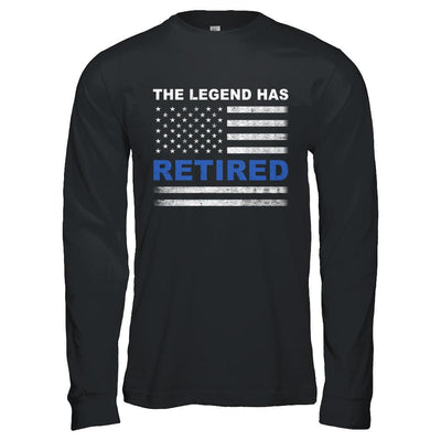 The Legend Has Retired Police Officer Retirement Gift-T-Shirt & Hoodie-Long Sleeve T-Shirt-Black