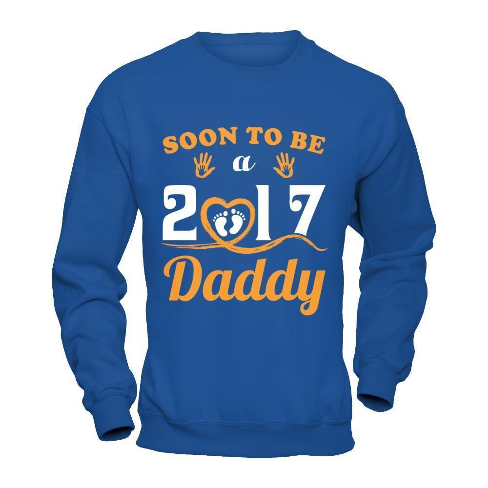 Soon To Be A Daddy Since 2017-T-Shirt & Hoodie-Crewneck Sweatshirt-Royal