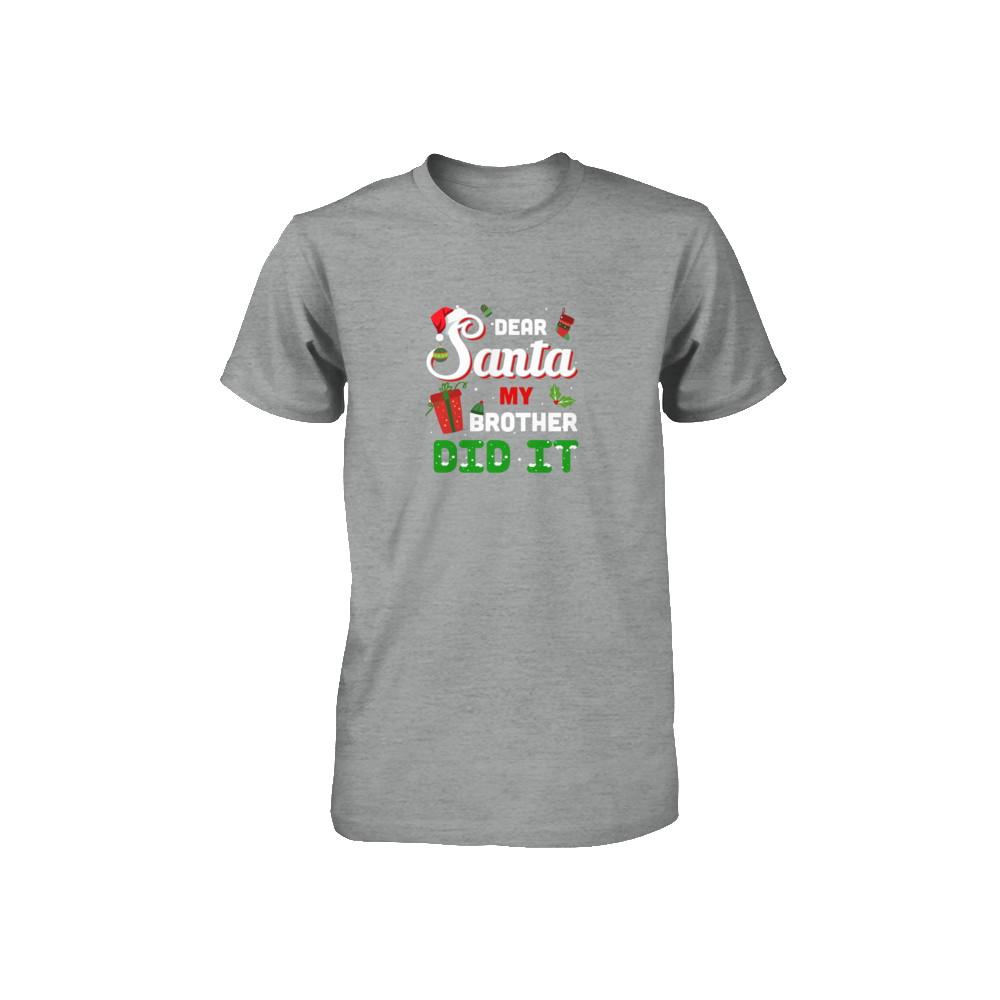 Dear Santa My Brother Did It Christmas-Youth Shirt-Toddler T-Shirt-Heather