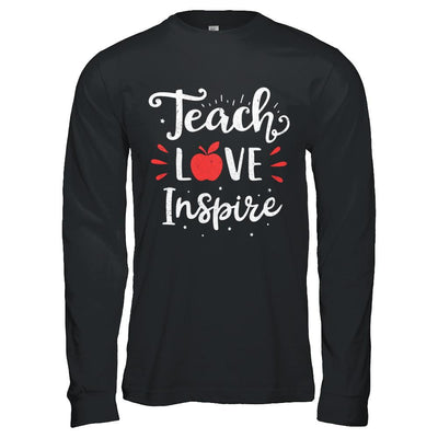 Teach Love Inspire Teacher Gifts-T-Shirt & Hoodie-Long Sleeve T-Shirt-Black