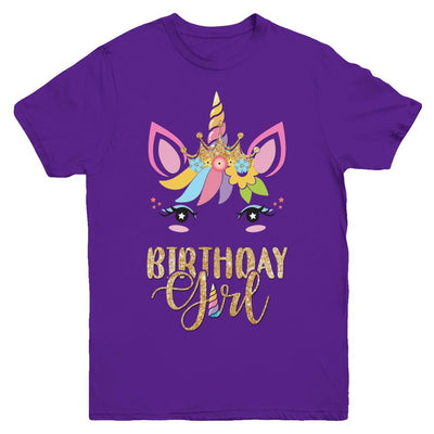 Cute Unicorn Girl Daughter Birthday Gift Youth-Youth Shirt-Youth T-Shirt-Purple