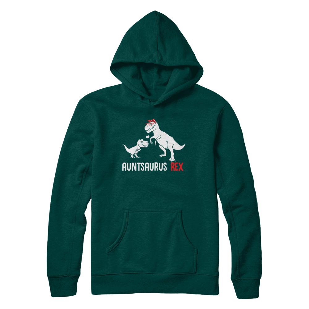 Aunt Saurus Auntsaurus T-Rex Dinosaur Gift For Aunt-T-Shirt & Hoodie-Pullover Hoodie-Deep Forest