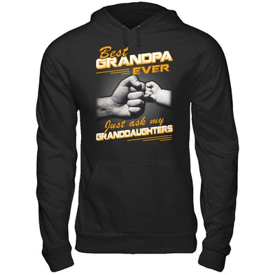Best Grandpa Ever Just Ask My Granddaughters-T-Shirt & Hoodie-Pullover Hoodie-Black