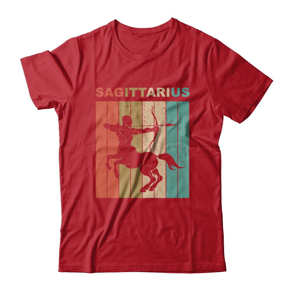 Vintage Sagittarius Zodiac November December Birthday Gift-T-Shirt & Hoodie-Classic T-Shirt-Red