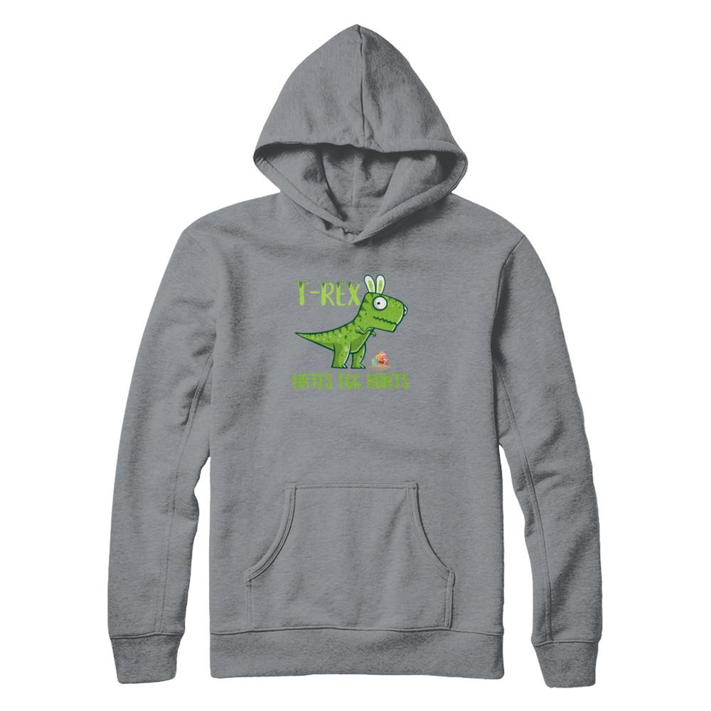Funny Easter Bunny Dinosaur T-Rex Hates Egg Hunts-T-Shirt & Tank Top-Pullover Hoodie-Light Steel