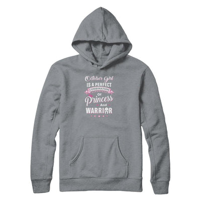 October Girl Is Perfect Princess Warrior Birthday Gift-T-Shirt & Tank Top-Pullover Hoodie-Light Steel