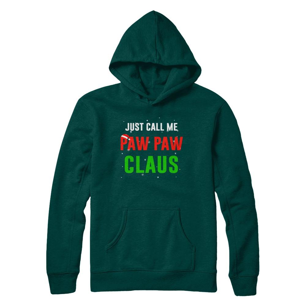 Santa Paw Paw Claus Matching Family Christmas Pajamas-T-Shirt & Sweatshirt-Pullover Hoodie-Deep Forest