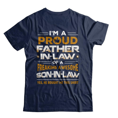 Proud Father In Law Freaking Awesome Son-In-Law Fathers Day-T-Shirt & Hoodie-Classic T-Shirt-Navy