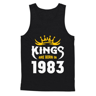 Kings Are Born In 1983 Birthday Gift-T-Shirt & Hoodie-Unisex Tank-Black