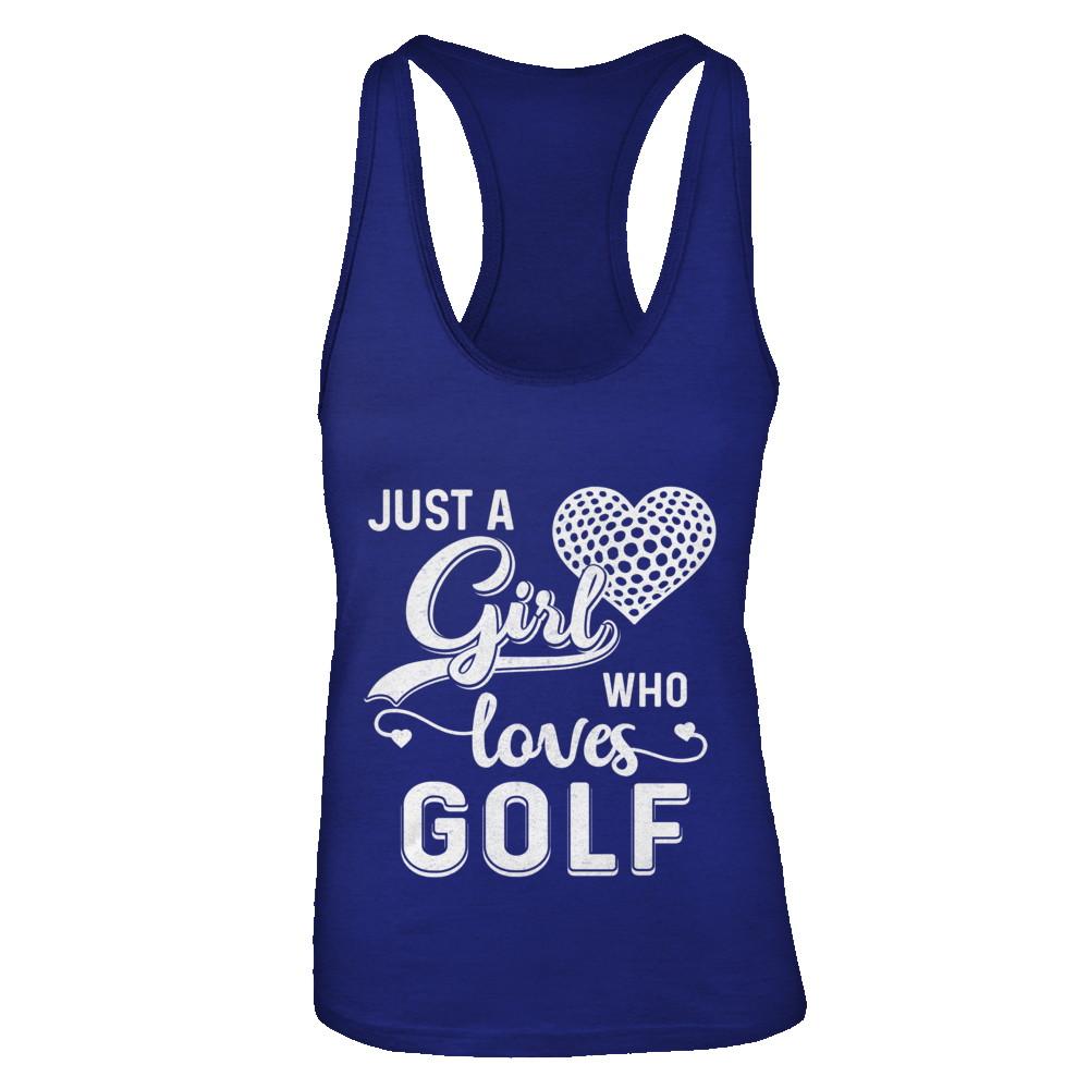 Just A Girl Who Loves Golf-T-Shirt & Tank Top-Women's Ideal Racerback Tank-Royal