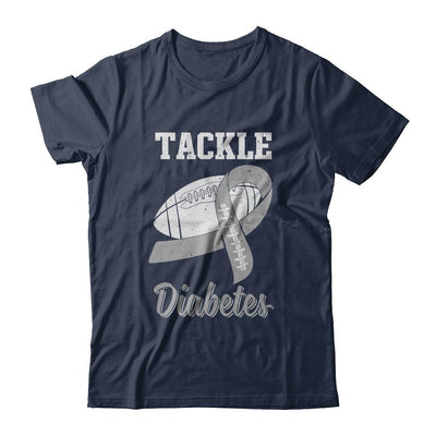 Football Survivor Tackle Gray Diabetes Awareness-T-Shirt & Hoodie-Classic T-Shirt-Navy