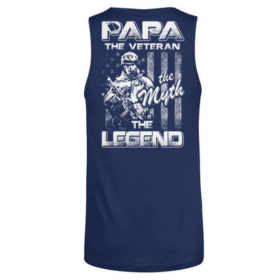 Papa The Veteran The Myth The Legend-T-Shirt & Hoodie-Unisex Tank-Navy