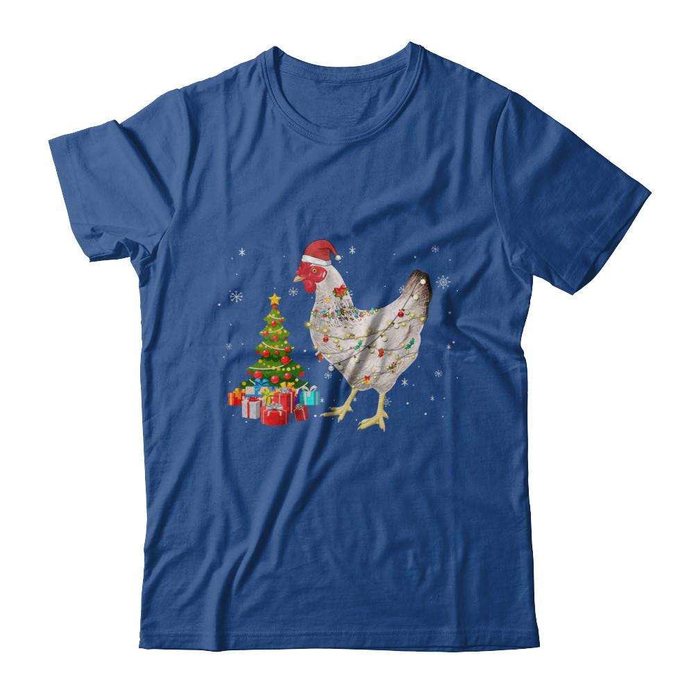 Vintage Chicken Merry Christmas Light Led-T-Shirt & Hoodie-Classic T-Shirt-Royal