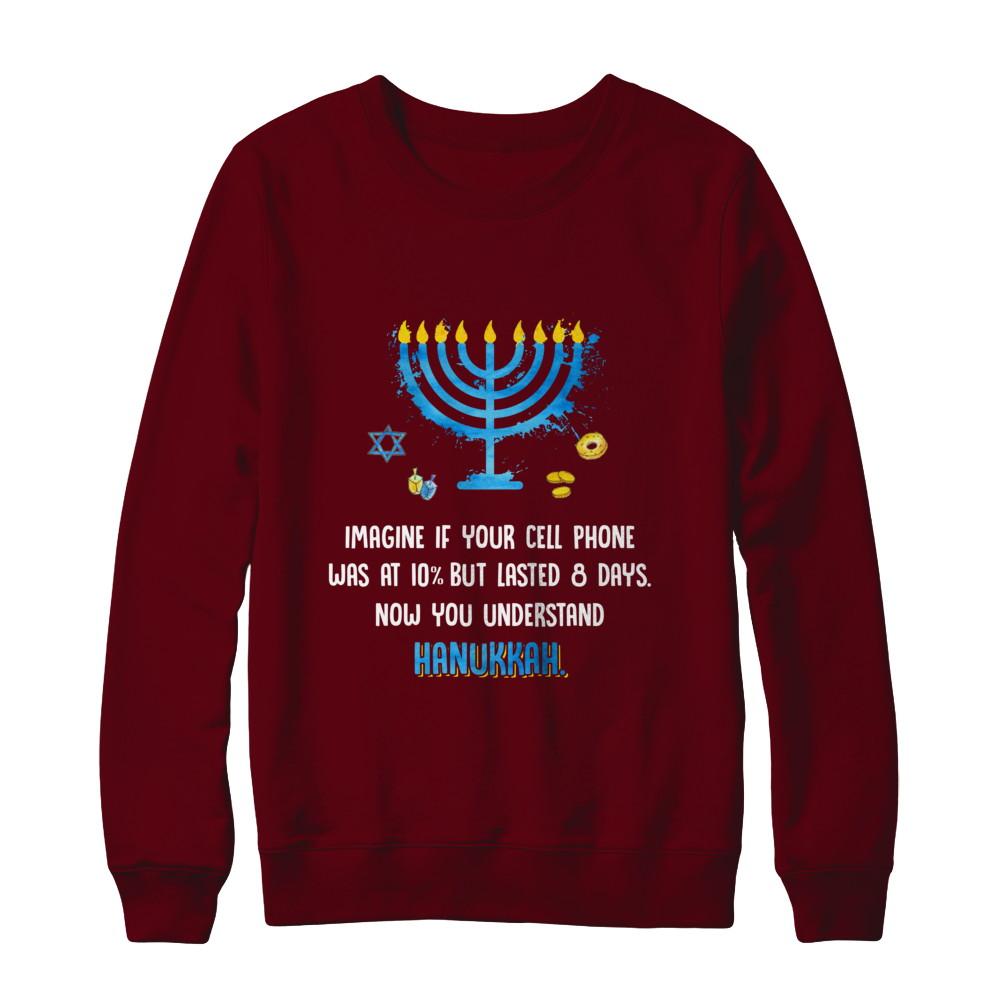 Funny Quote Sarcastic Hanukkah Chanukah Cellphone Gift-T-Shirt & Sweatshirt-Crewneck Sweatshirt-Maroon